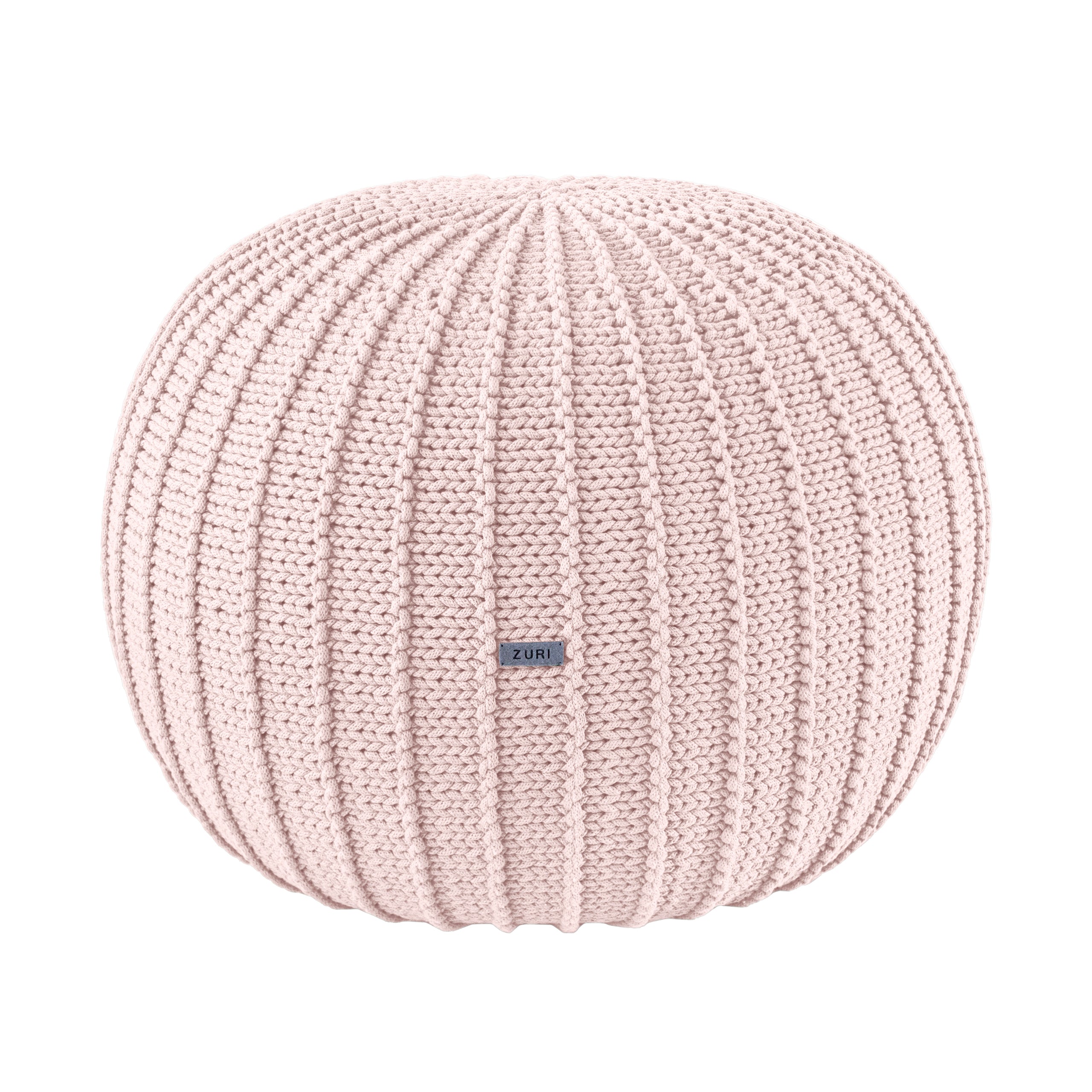 Zuri House Knitted Pouffe, Medium | PALE PINK