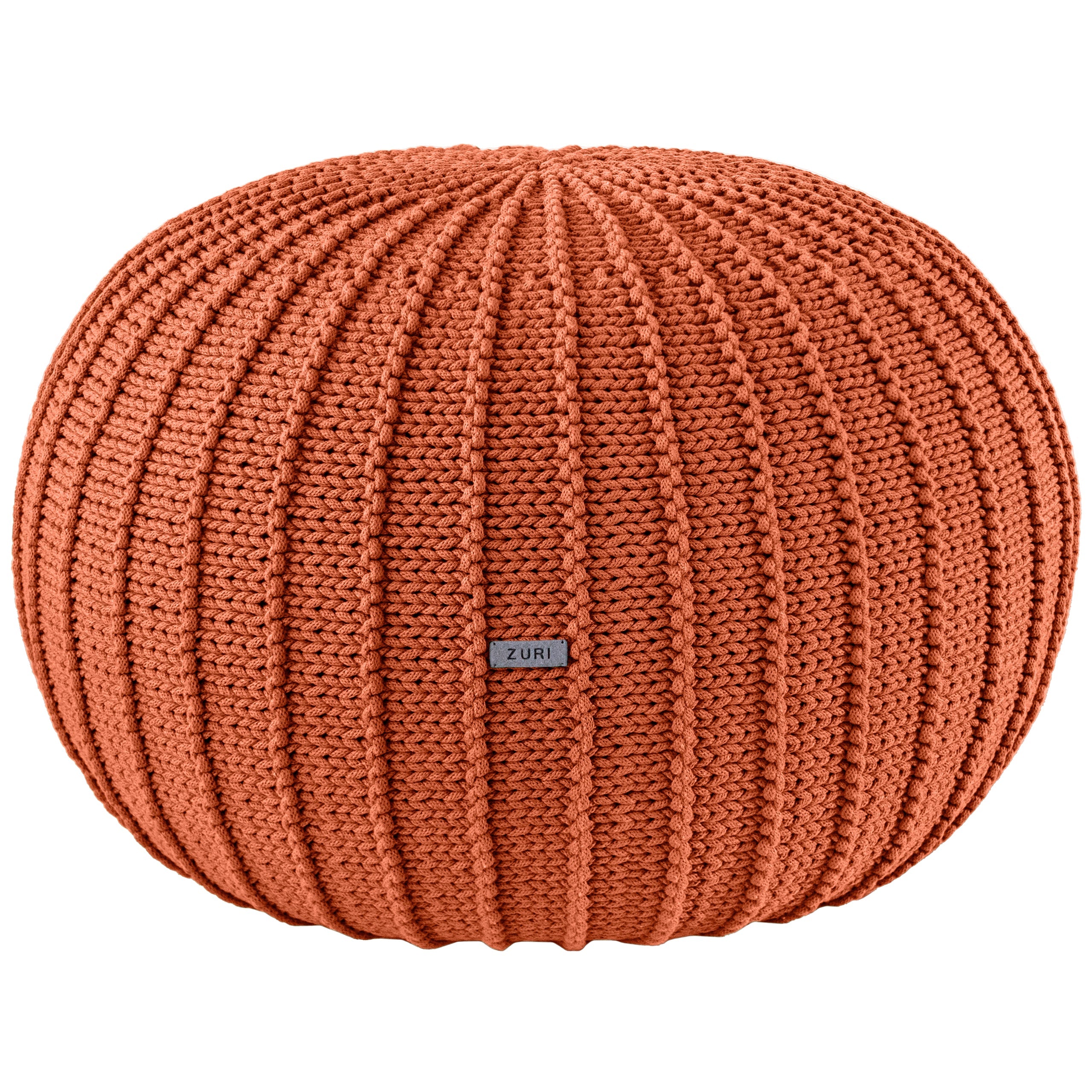 Zuri House Knitted Pouffe, Large | PUMPKIN