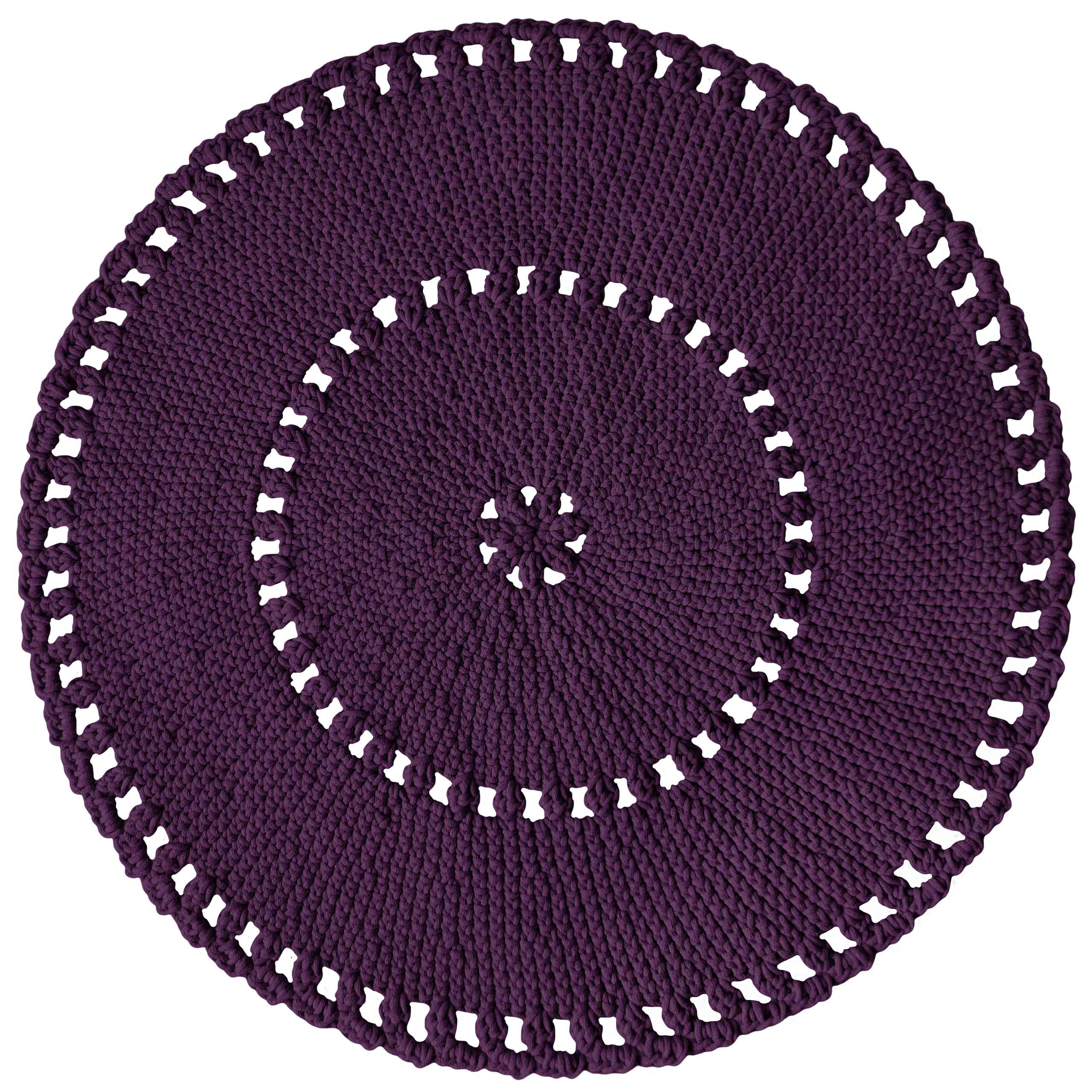 Zuri House Crochet BOHO Rug | AUBERGINE - 180 cm