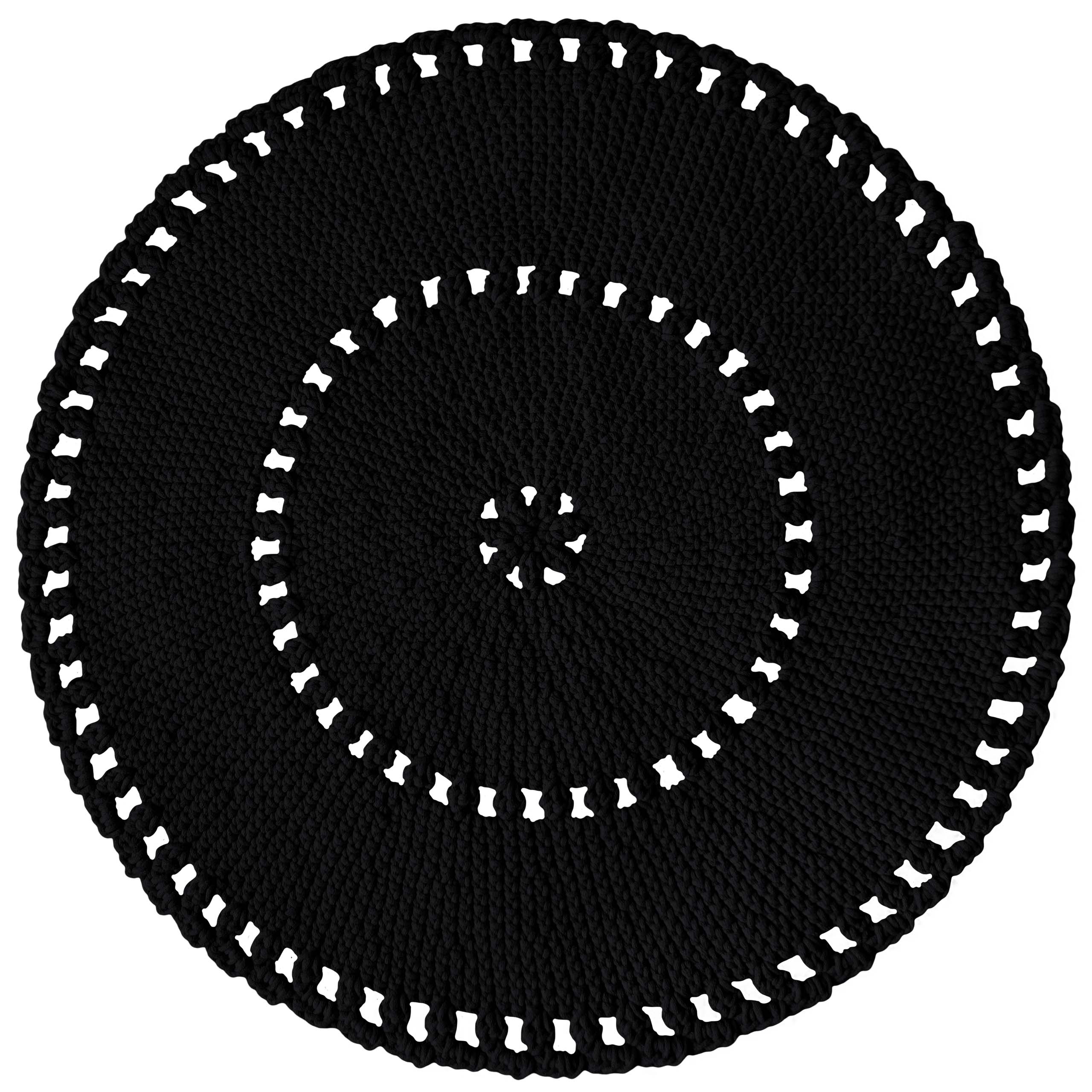 Zuri House Crochet BOHO Rug | CHARCOAL - 80 cm