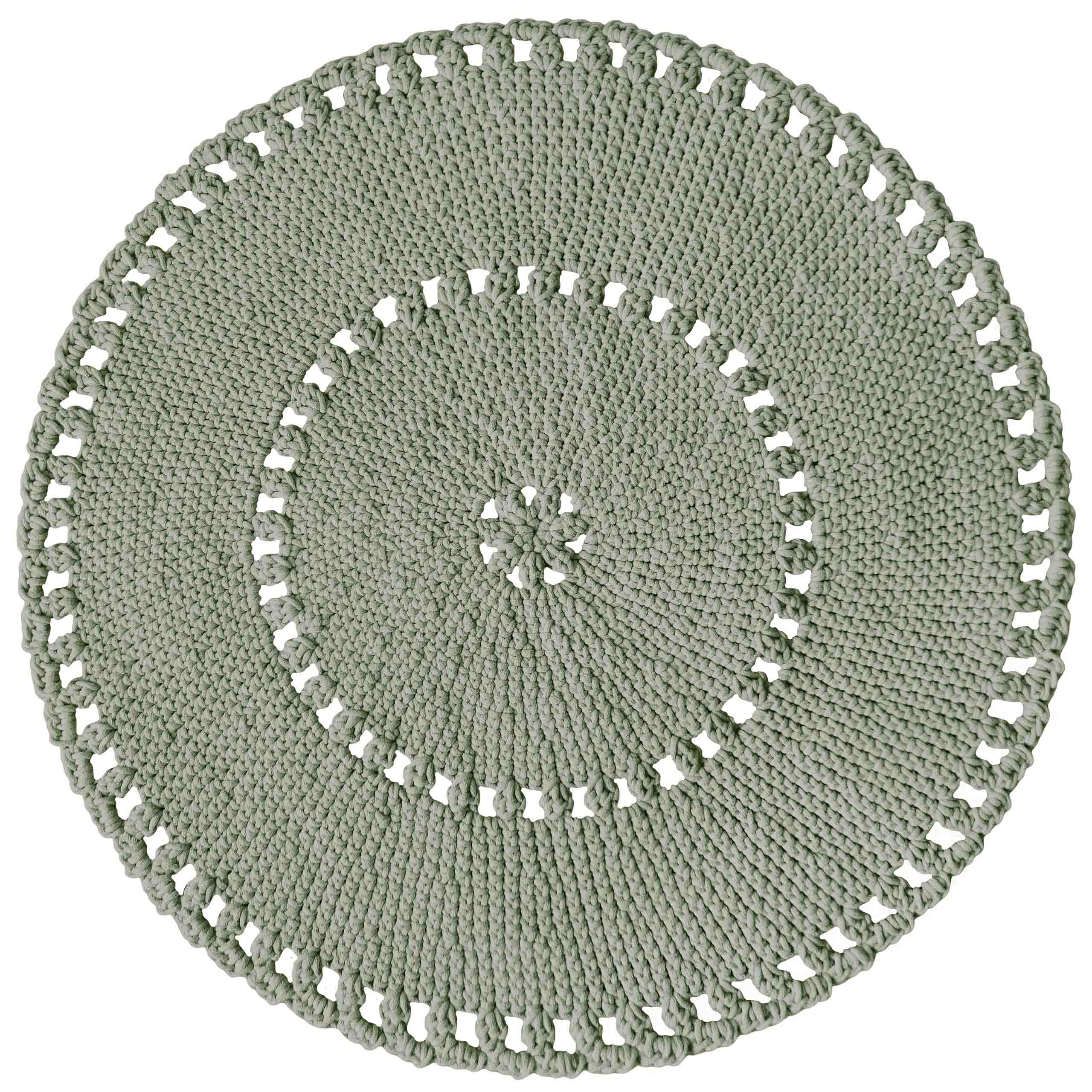 Zuri House Crochet BOHO Rug | LIGHT OLIVE - 180 cm