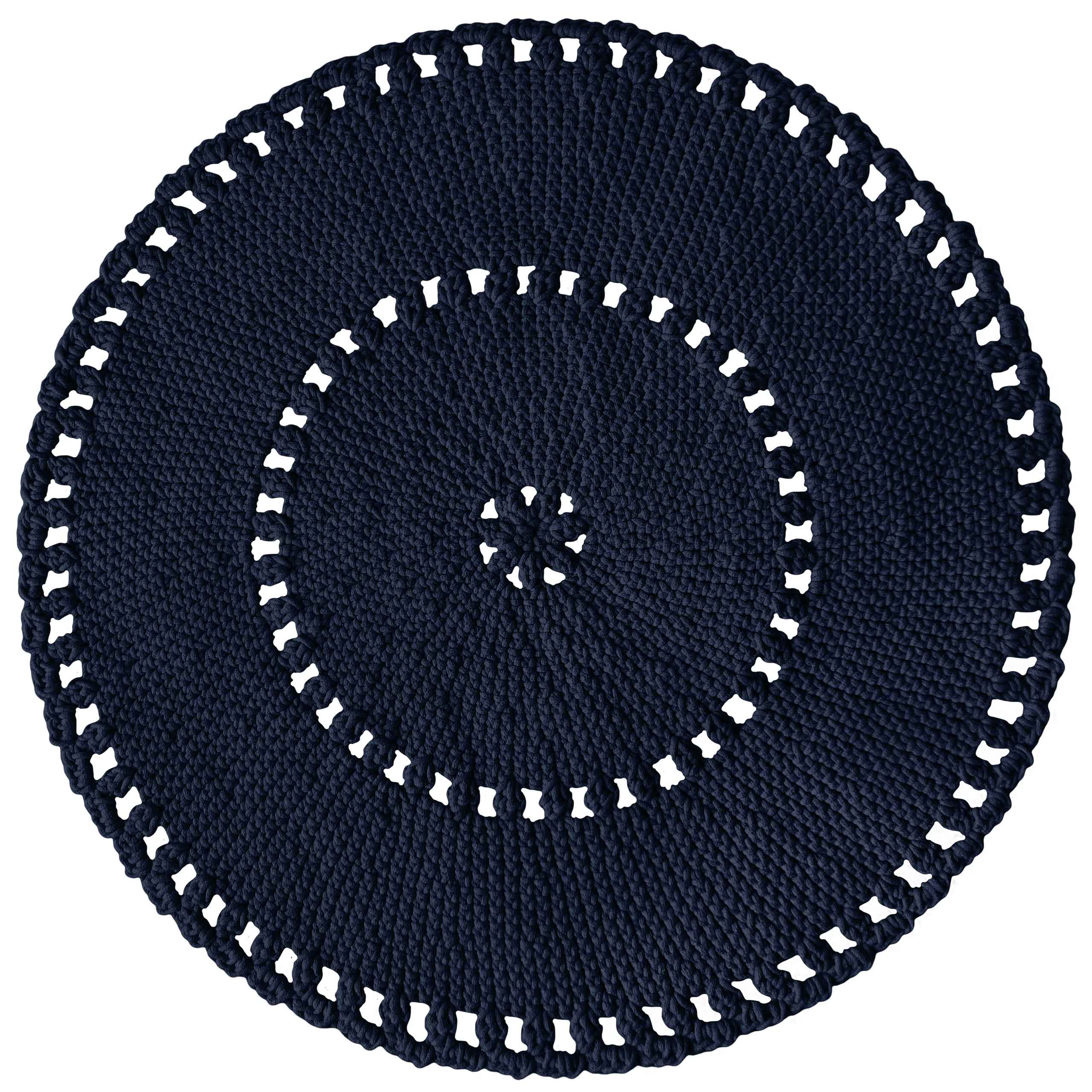 Zuri House Crochet BOHO Rug | NAVY BLUE - 110 cm