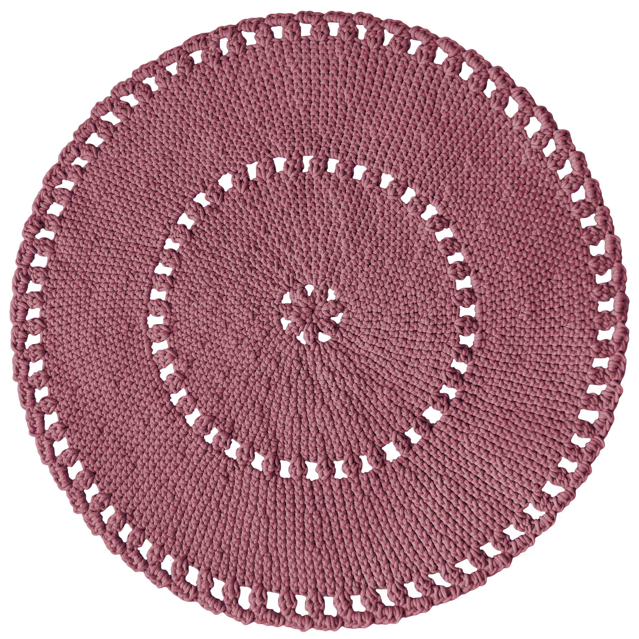 Zuri House Crochet BOHO Rug | OLD ROSE - 160 cm