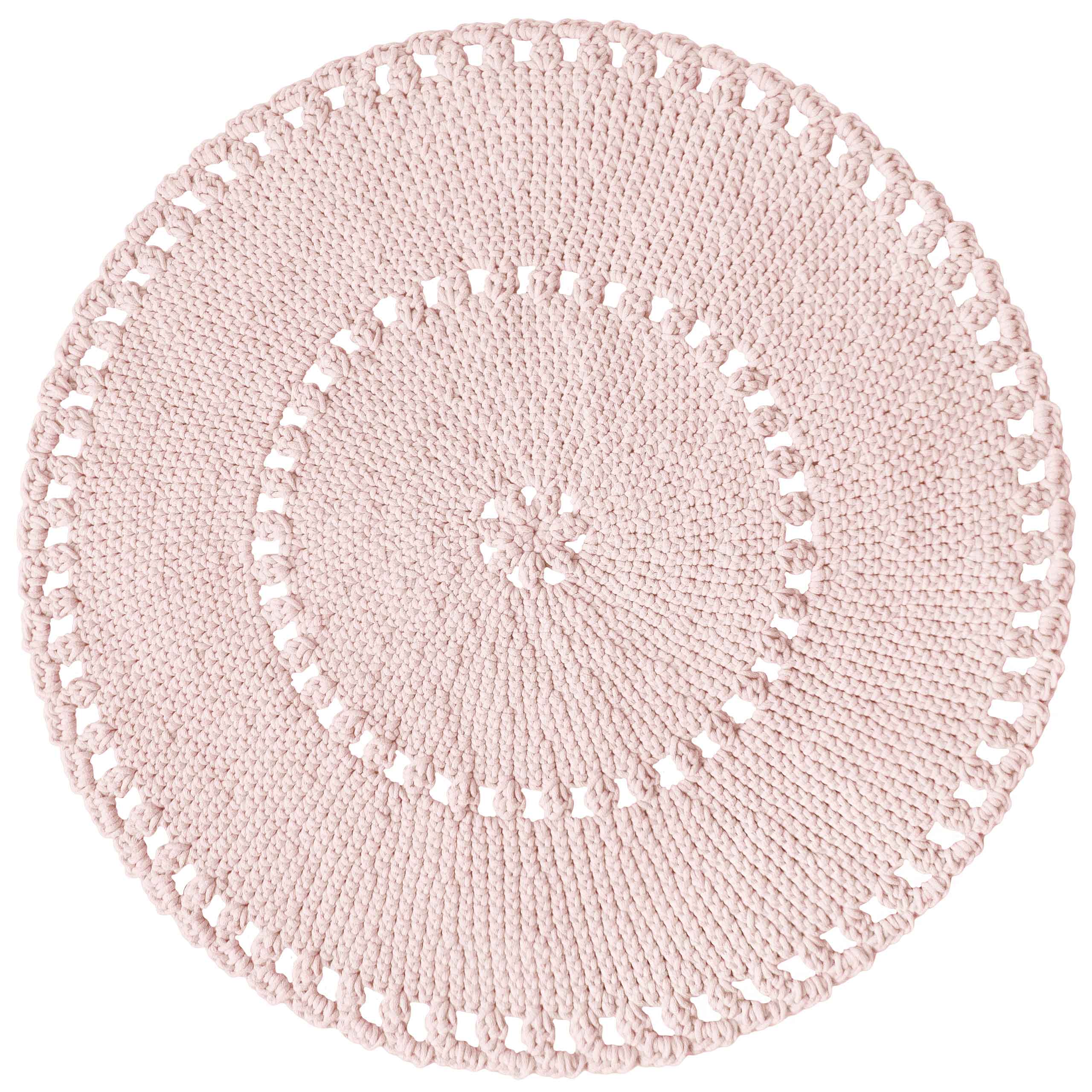 Zuri House Crochet BOHO Rug | PALE PINK - 140 cm