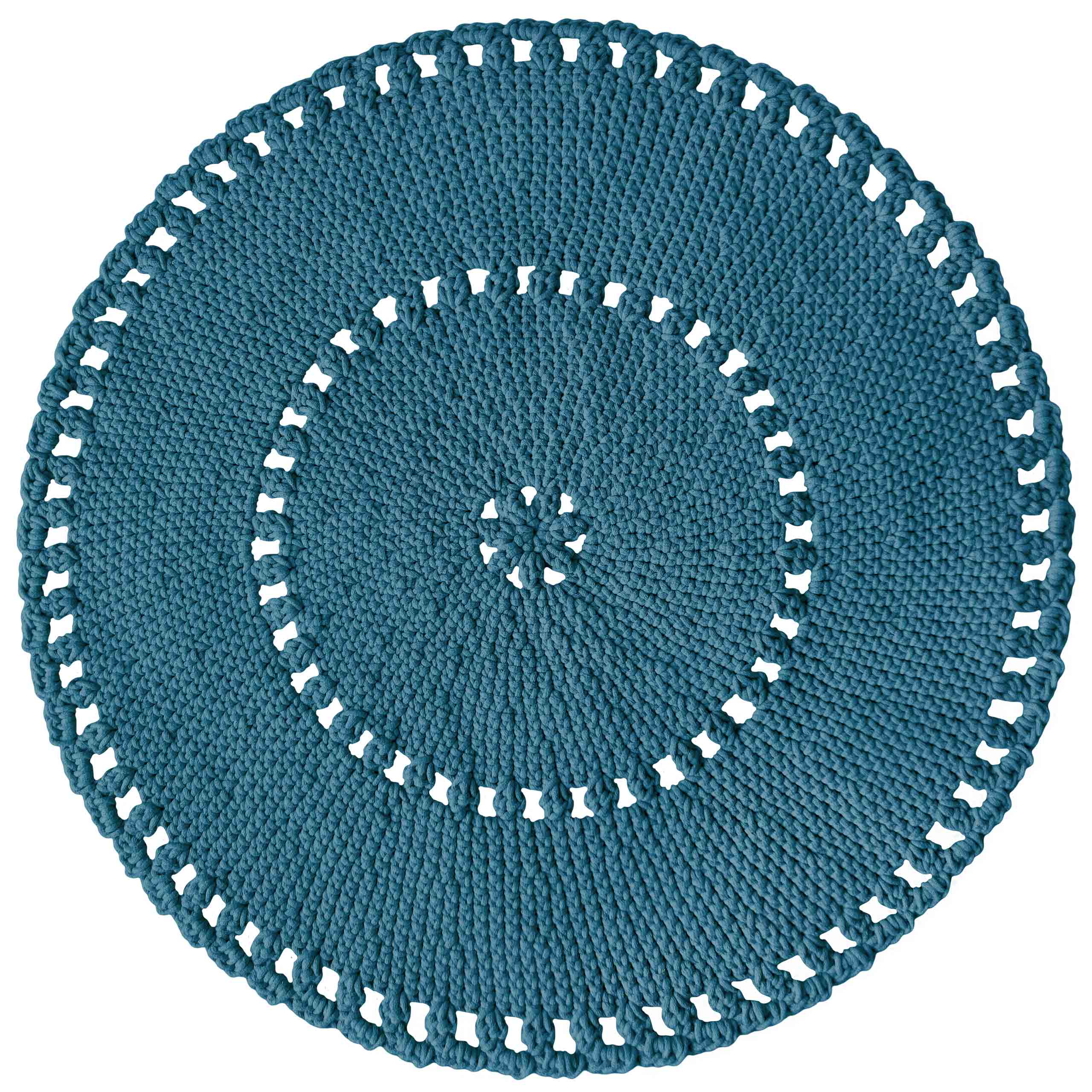 Zuri House Crochet BOHO Rug | PETROL - 90 cm