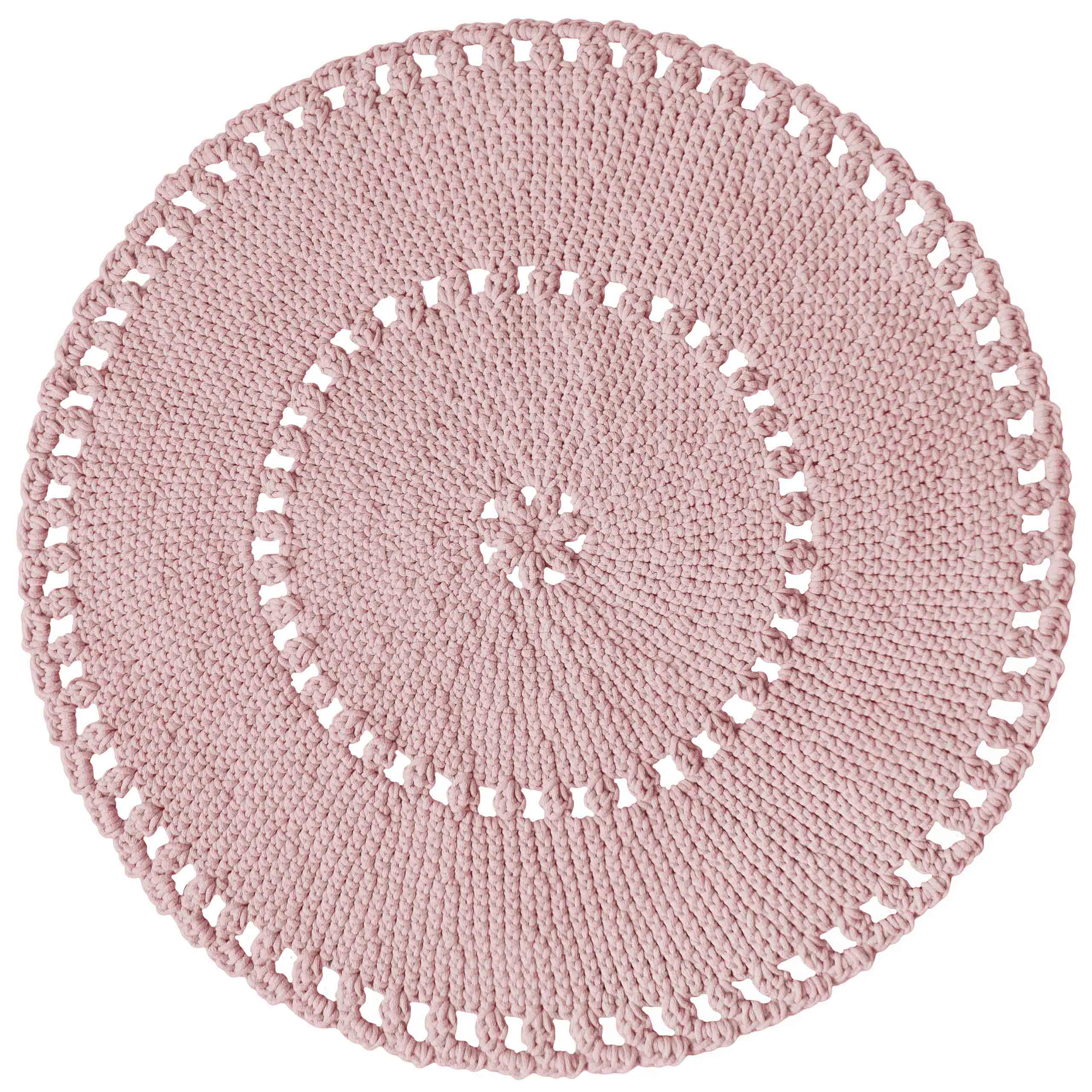 Zuri House Crochet BOHO Rug | POWDER PINK - 90 cm