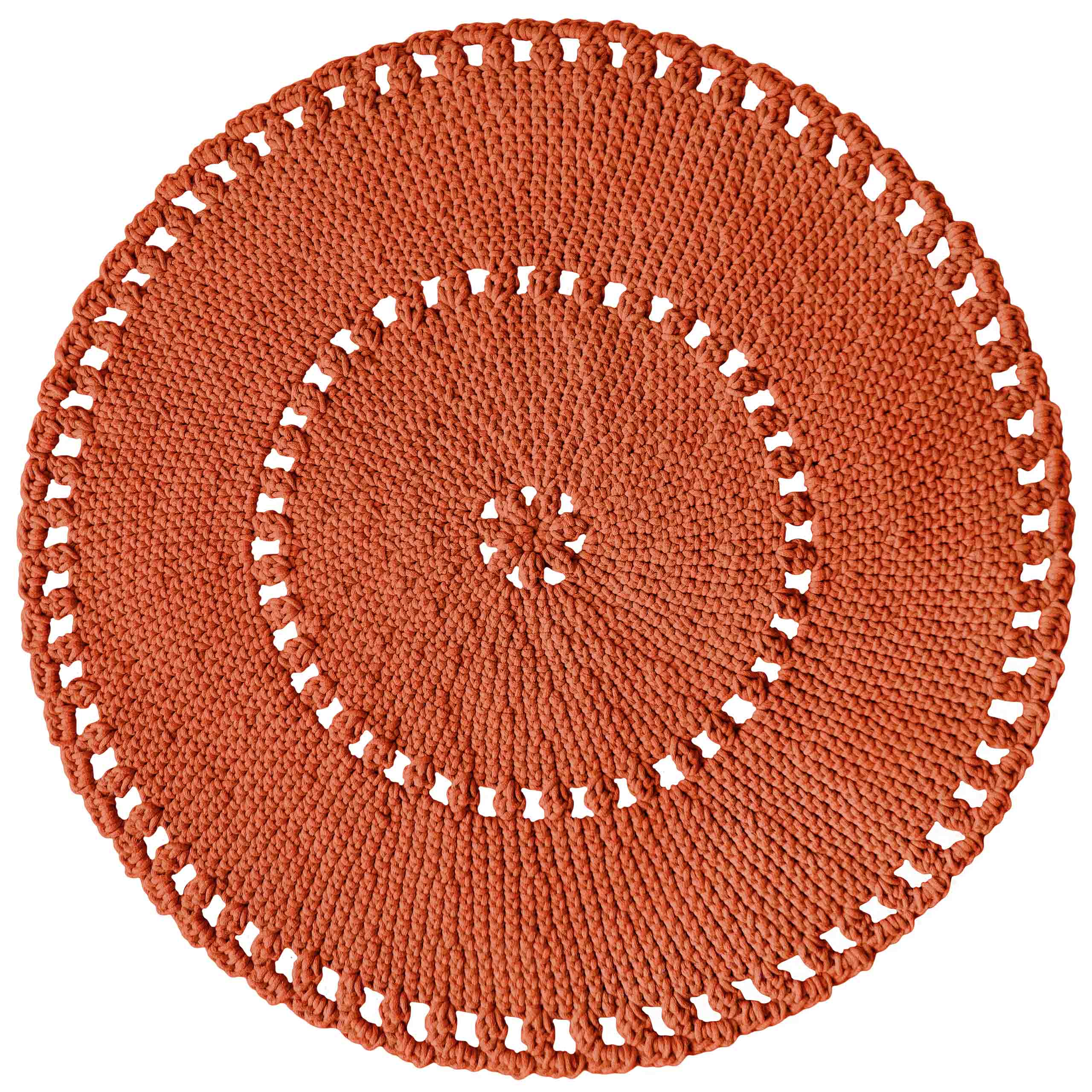 Zuri House Crochet BOHO Rug | PUMPKIN - 130 cm