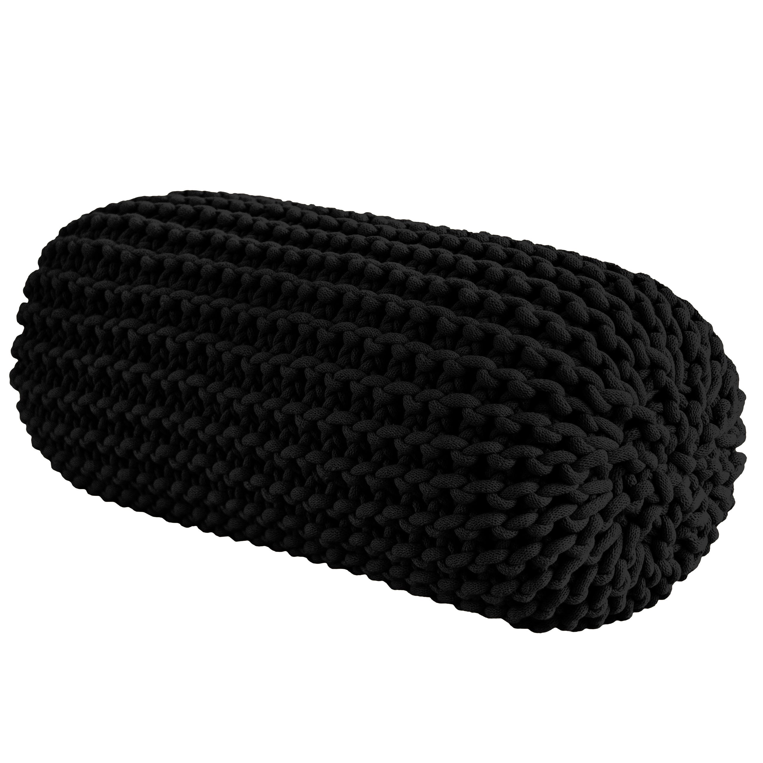 Zuri House Chunky Knitted Bolster Footrest | CHARCOAL - 70 x 30 cm (28 x 12 in)