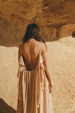 A Perfect Nomad SYROS DRESS , SAND - SAND ONE SIZE