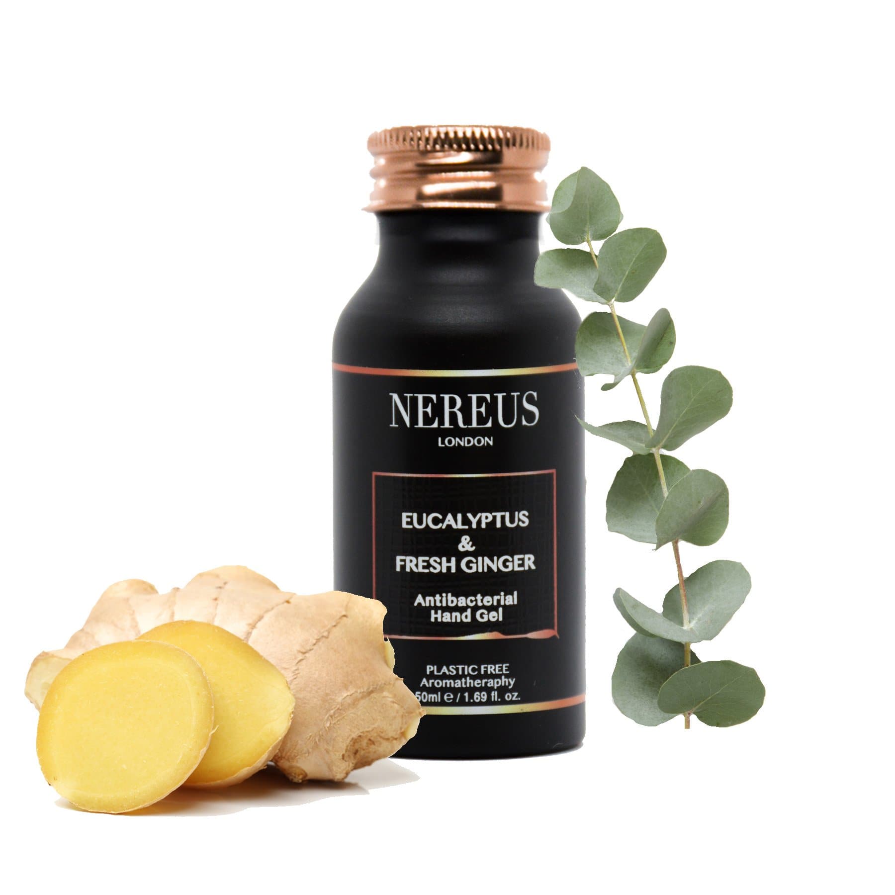 Nereus London Eucalyptus & Fresh Ginger Premium Antibacterial Hand Sanitiser - 50ml