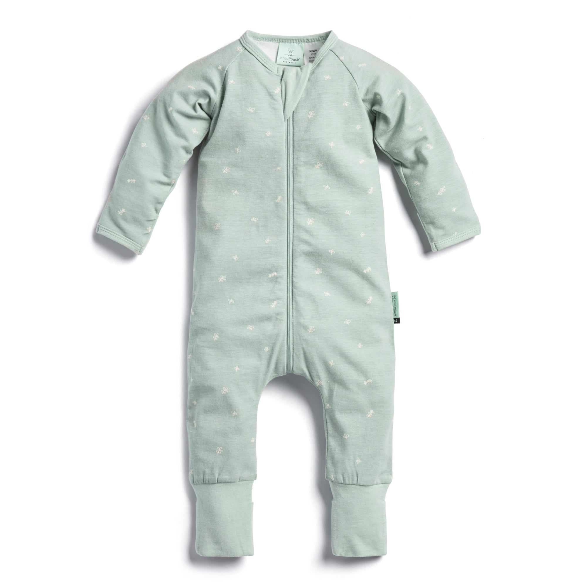 ergoPouch ErgoPouch - Layers Long Sleeve Babygrow - Sage - 0.2 TOG - 06-12M