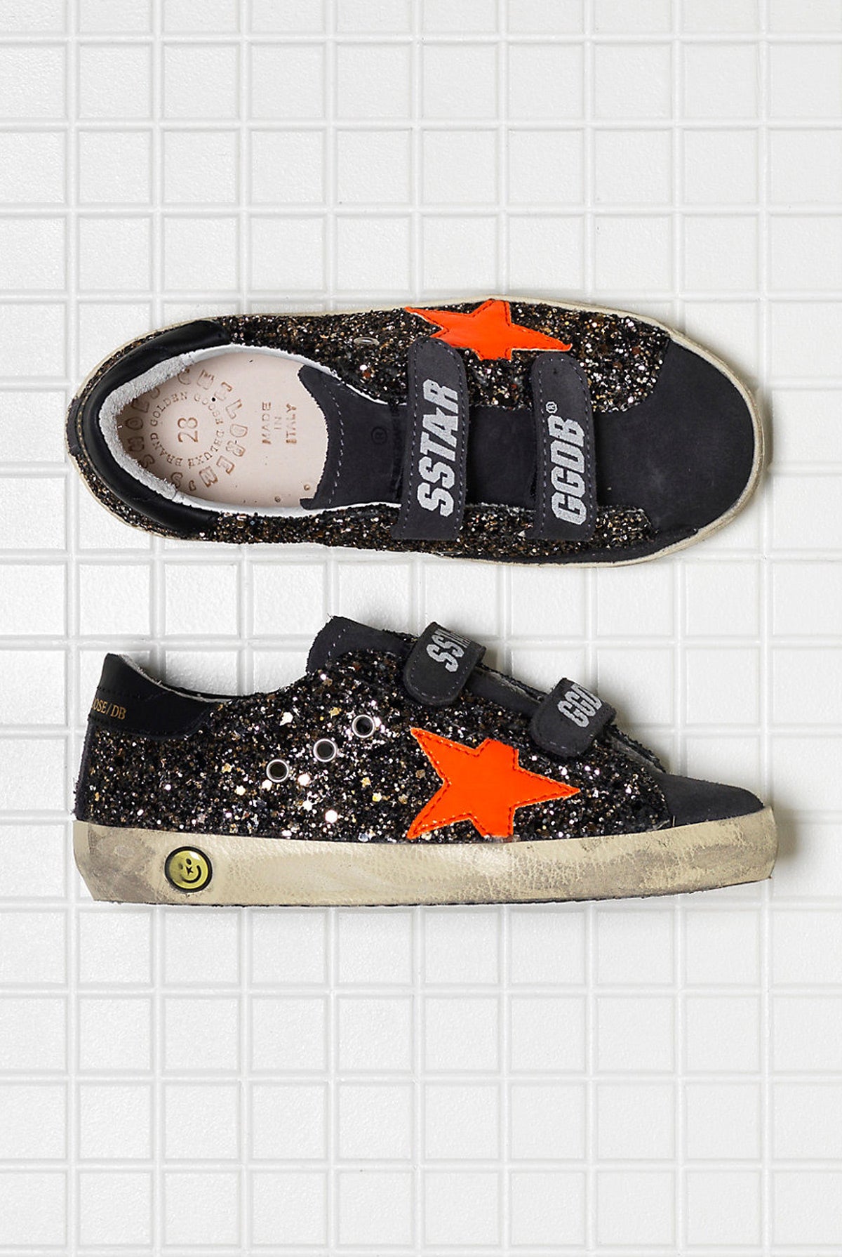 Golden Goose Old School Black Gold Glitter