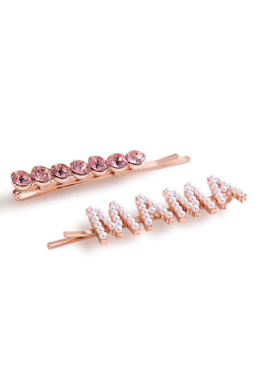 Alice & Blair Mama Hair Slide Set - Pink