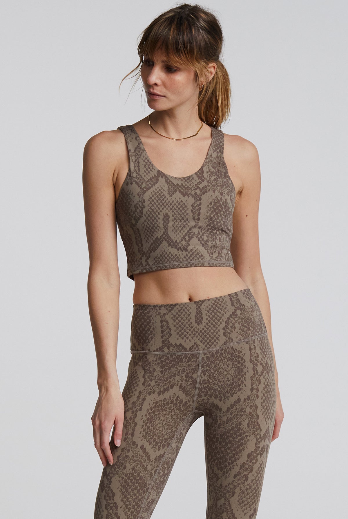 Varley Let's Go Walker Bra - L Khaki Snake