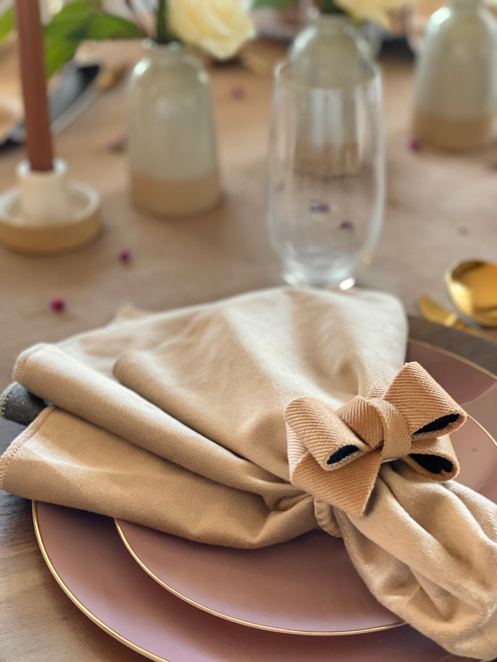 Taupe Linen Napkins - Wrinkle Resistant & Textured