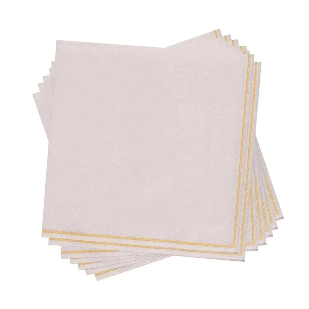 White with Gold Stripe Paper Dinner Napkins - Luxe Party – Luxe Party NYC