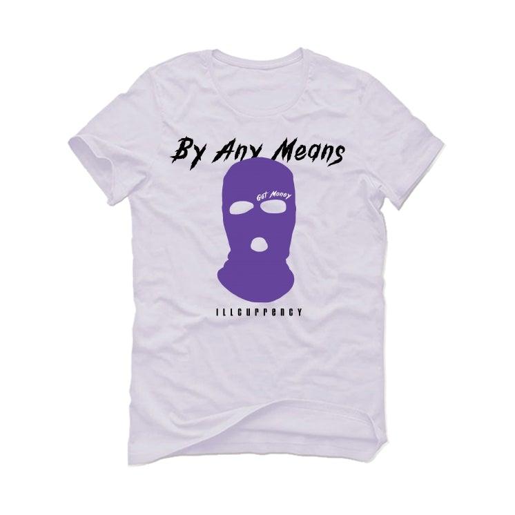 white and purple jordan shirt