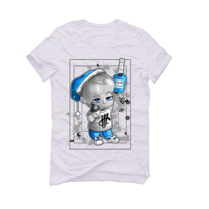 baby blue and white jordan shirt