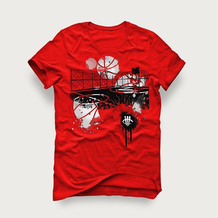 black and red tee shirt