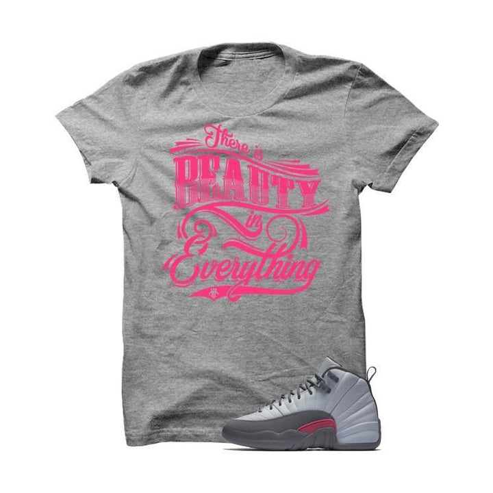 pink and gray jordan shirt