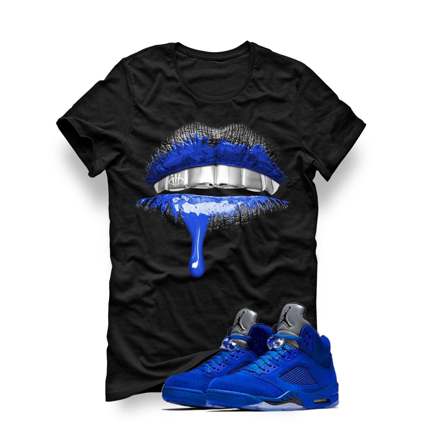 Air Jordan 5 Blue Suede Black T (Lips 