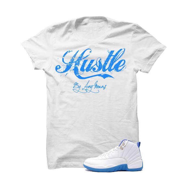 blue and white jordan outfit