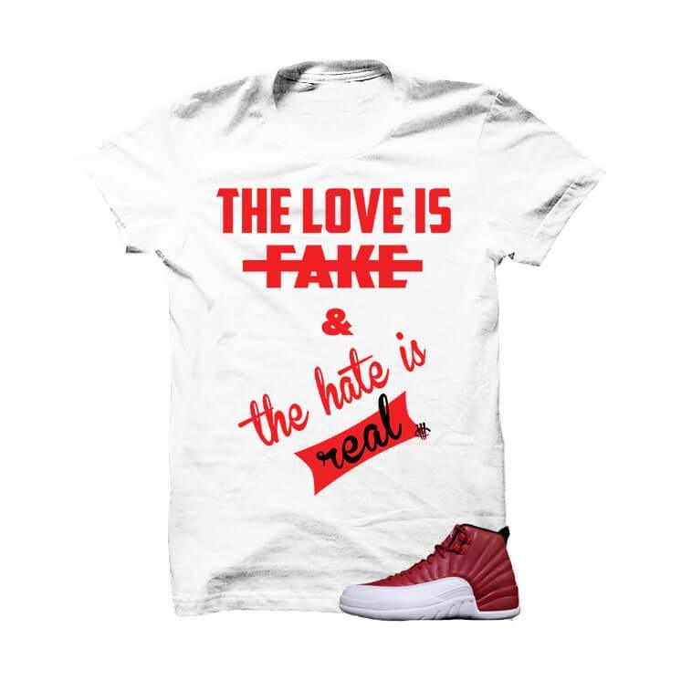 Jordan 12 Gym Red White T Shirt (Love 