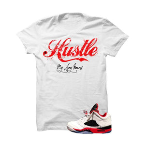 fire red jordan 5 shirt