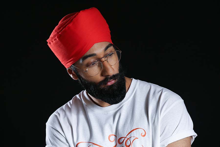 Man wearing red turban