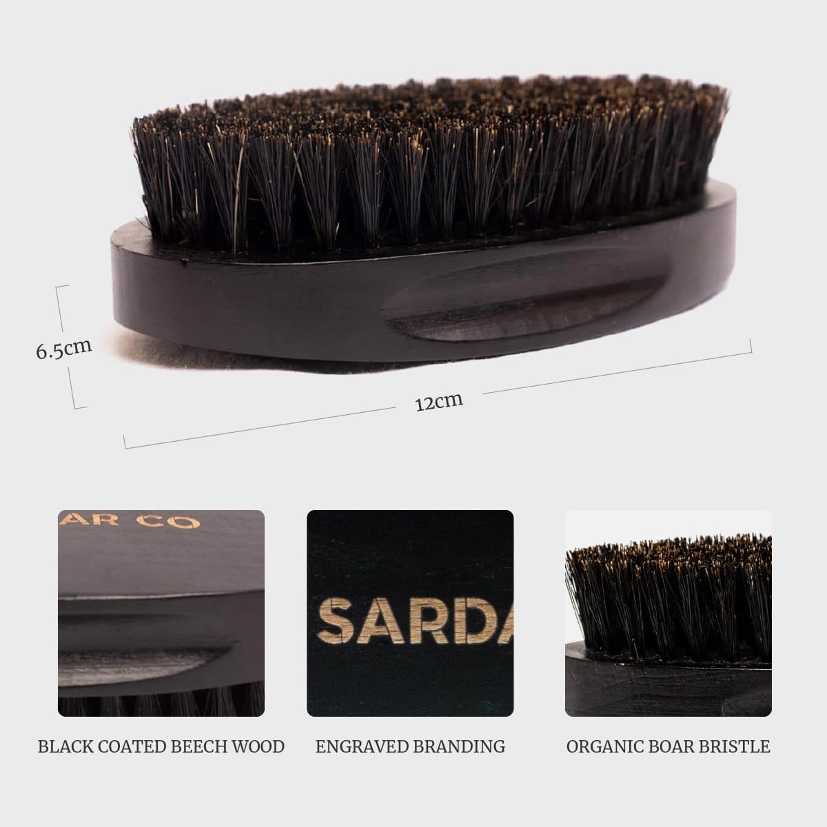 black beard brush details