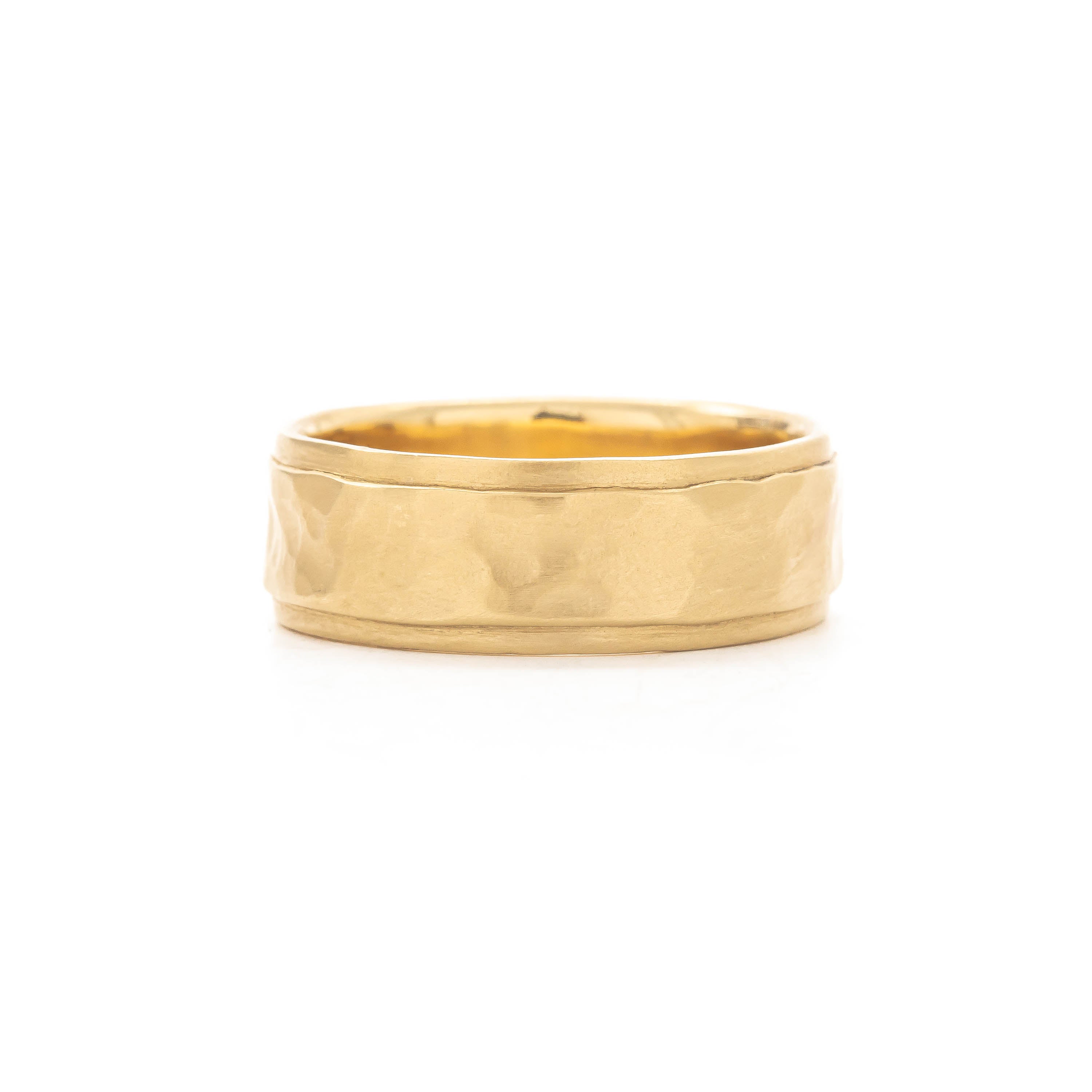 Tiny Hammer Double Edge Band 14K Rose Gold