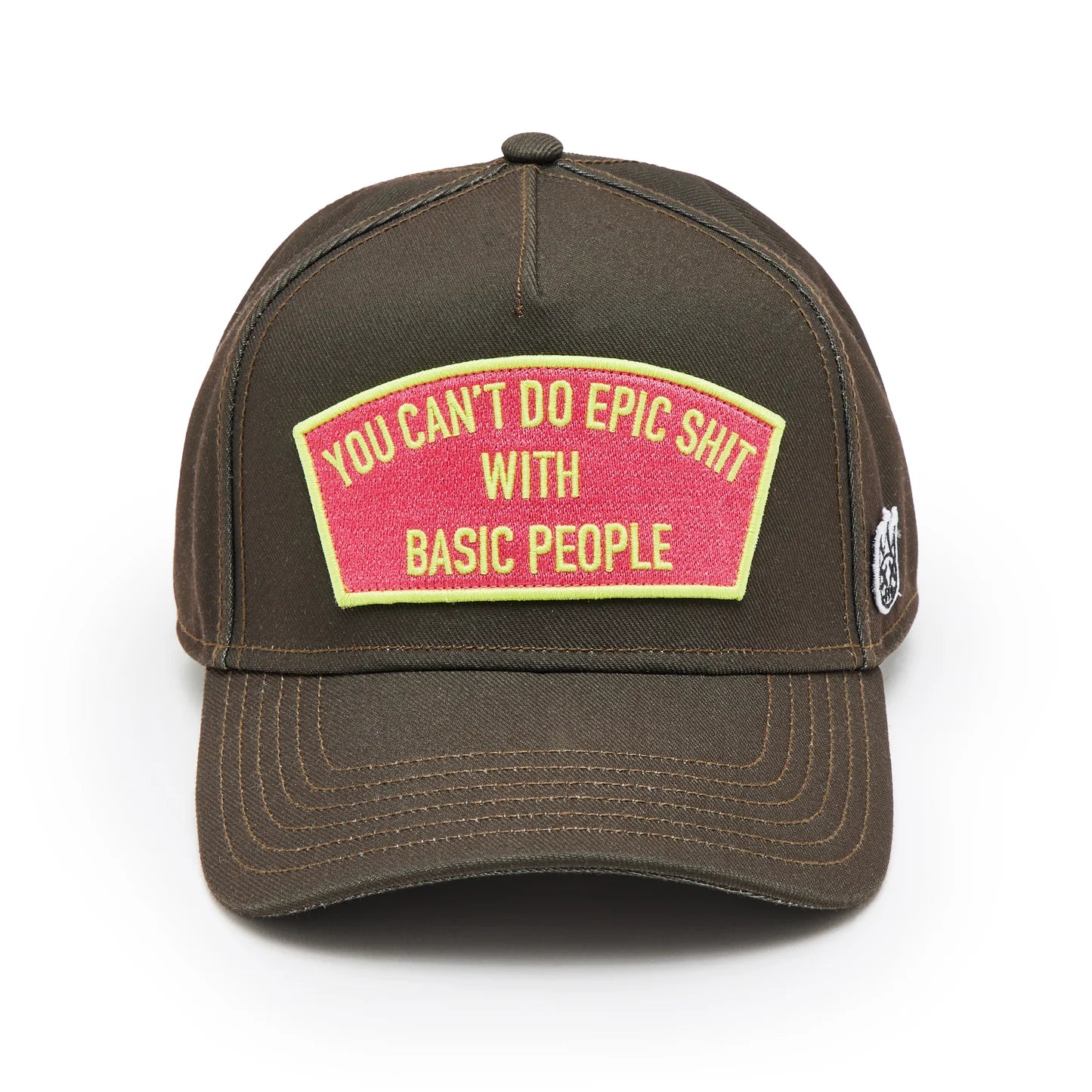 Cult's Logo Mesh Back Trucker Hat "Cant Do Epic Shit" in Sage 625BC-CH76A