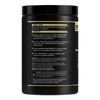 A pre workout supplement bottle with a list of benefits and directions 