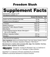 Supplement facts and serving size label for a pre workout supplement.