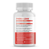 Phena-Lean supplement bottle with red label on a white background