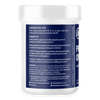 A probiotic supplement in a blue container with a list of benefits and instructions.