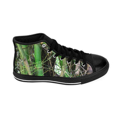 Men's High-top Sneakers - Bamboo trunks and leaves in the forest - Rio Sabana El Yunque rain forest PR Shoes Printify