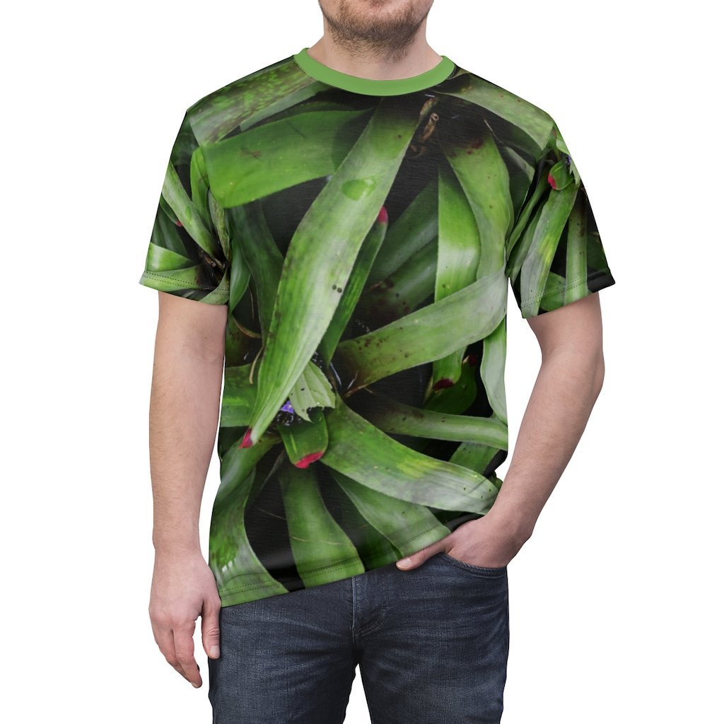 sandsynligt grænse Indsigtsfuld NATURE@ME - Unisex AOP Cut & Sew Tee - Tropical plants (bromeliads or air  plants) near Toro Negro rainforest - Puerto Rico freeshipping - Yunque Store