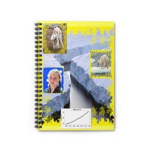 Spiral Notebook - Ruled Line - Greta in the UN climate conference and effects of polar melting due to Global Warming, and the CO2 Keeling curve - Yunque Store