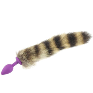 13" Silicone Brown Raccoon Tail Plug
