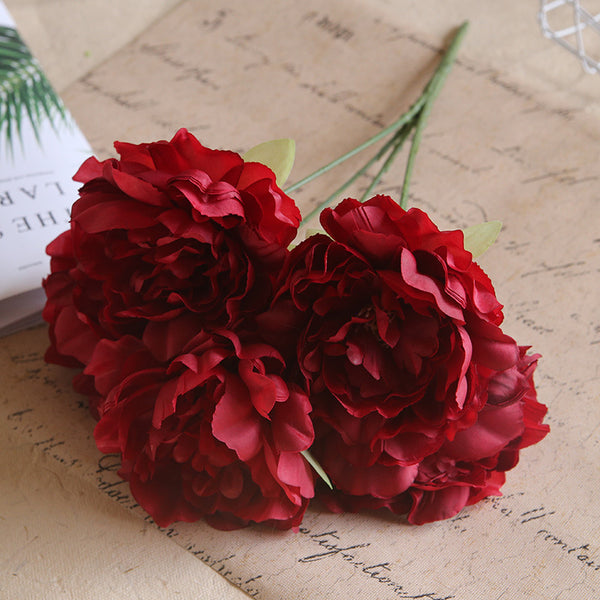 Fake Peony Flowers Artificial Wedding Floral Arrangement - VANRINA