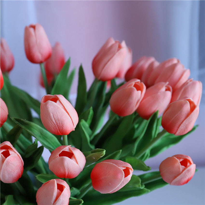 Pink Tulips Bouquet Real Touch Flowers Tulip 10 Flowers for Wedding Flower  Supplies Bridal Bouquet Flowers ZHH-YJ01 