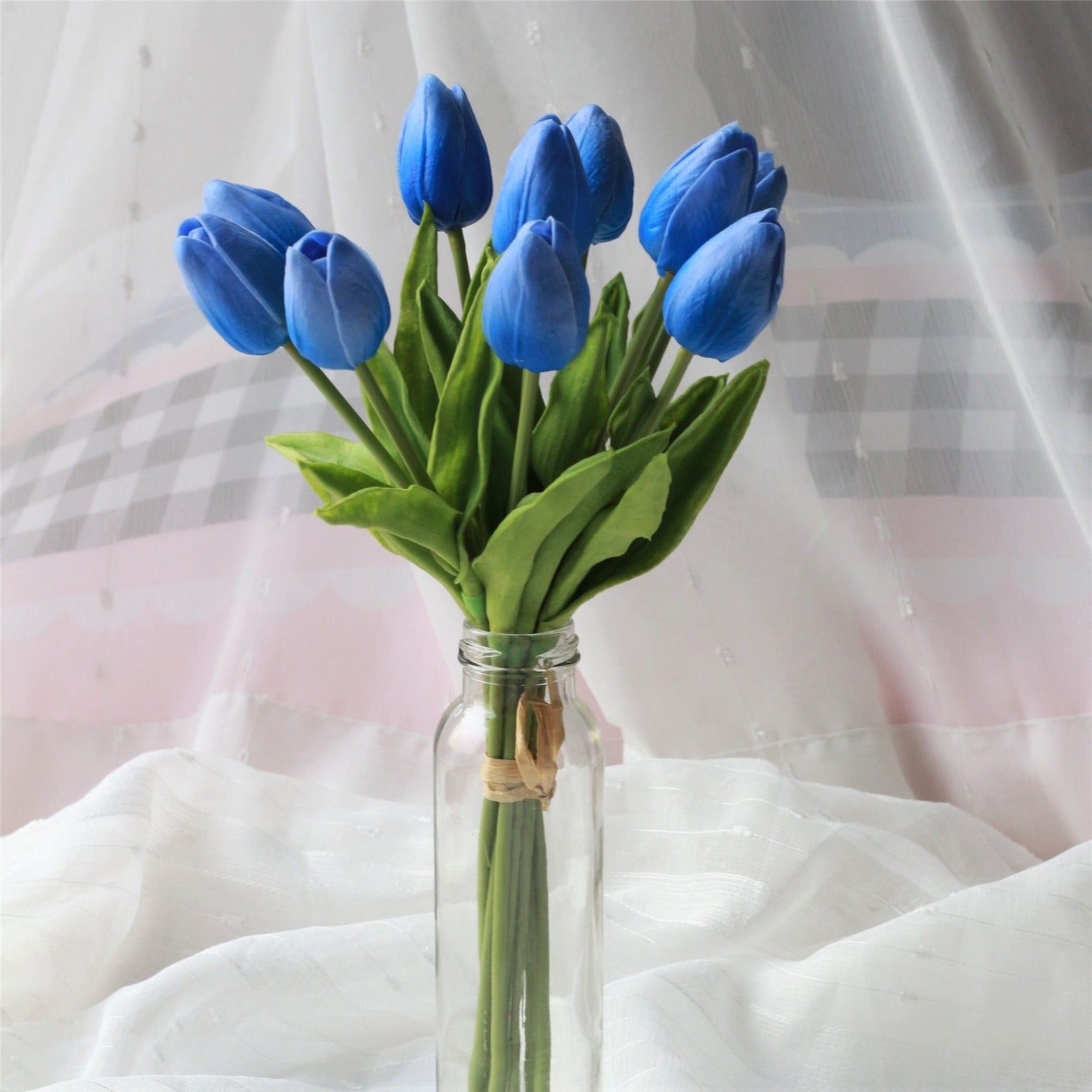 blue tulips wedding bouquet