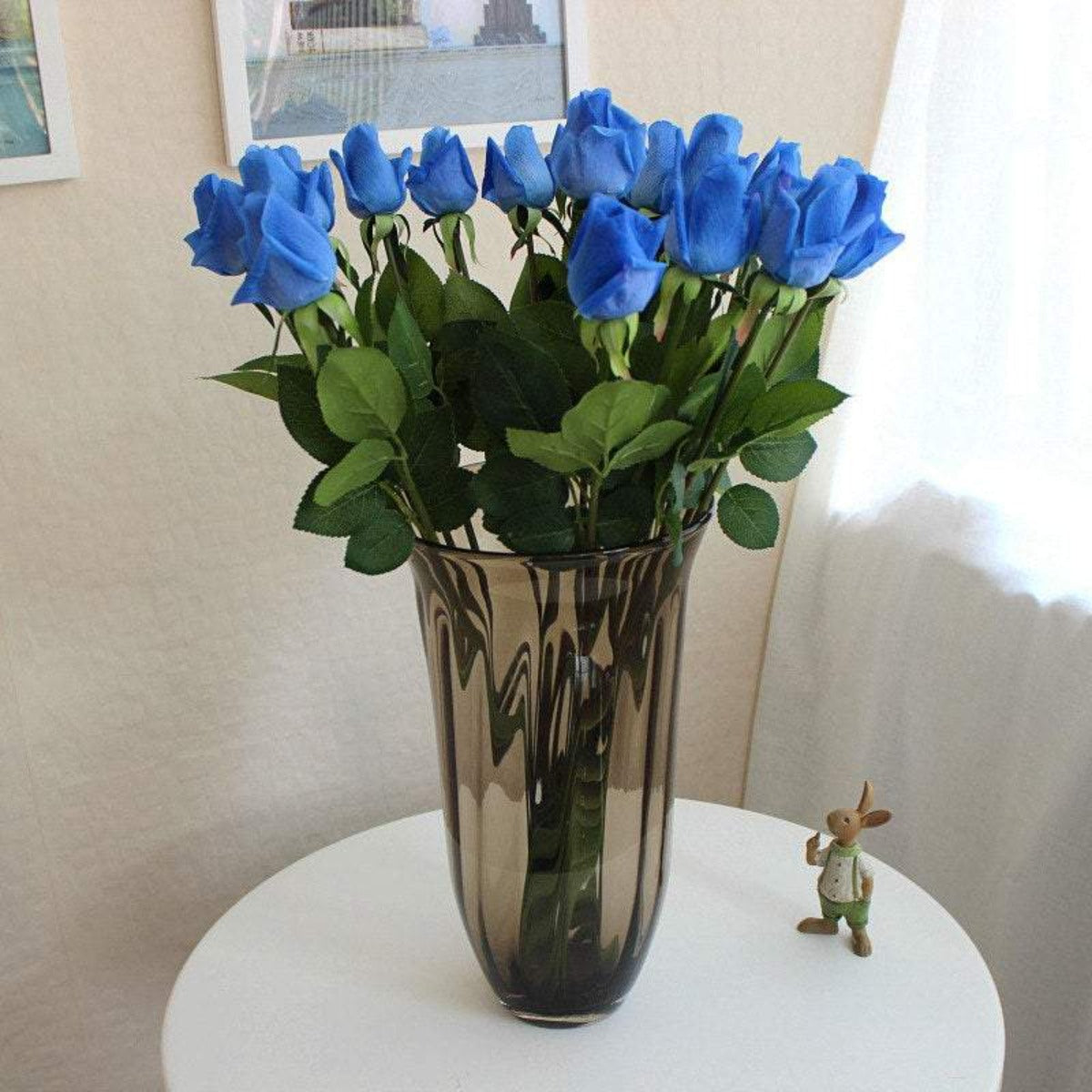 Real Touch Flowers Dark Blue Rosebuds Royal Blue - VANRINA