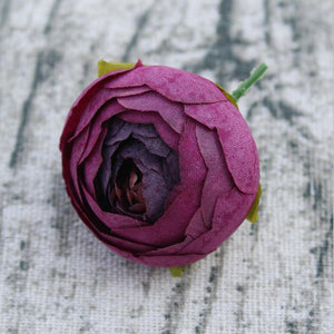Small Tea Rose Silk Flower Heads 3.5cm For Hair Clips Headband Flowers For Wedding Decoration Corsage Flowers Scrapbooking ZZ-0909