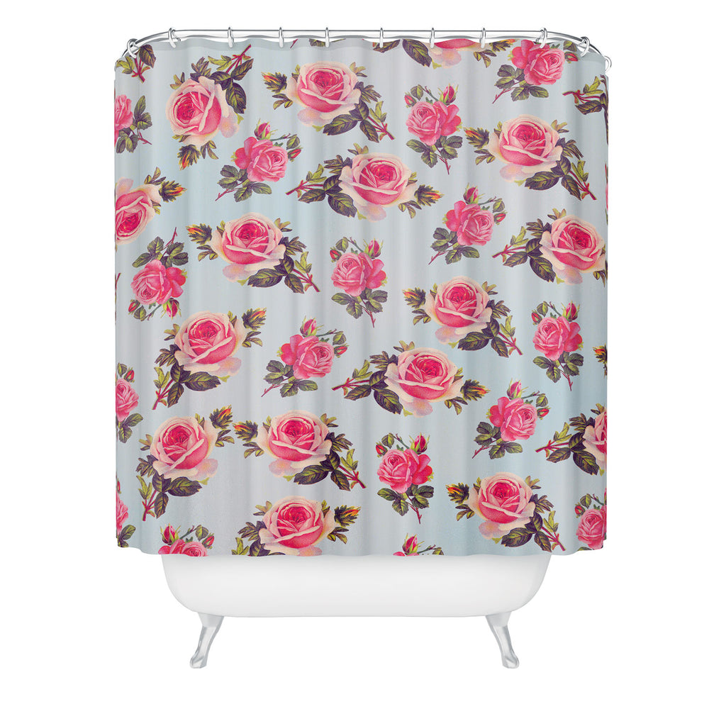 Pink Roses Shower Curtain Allyson Johnson