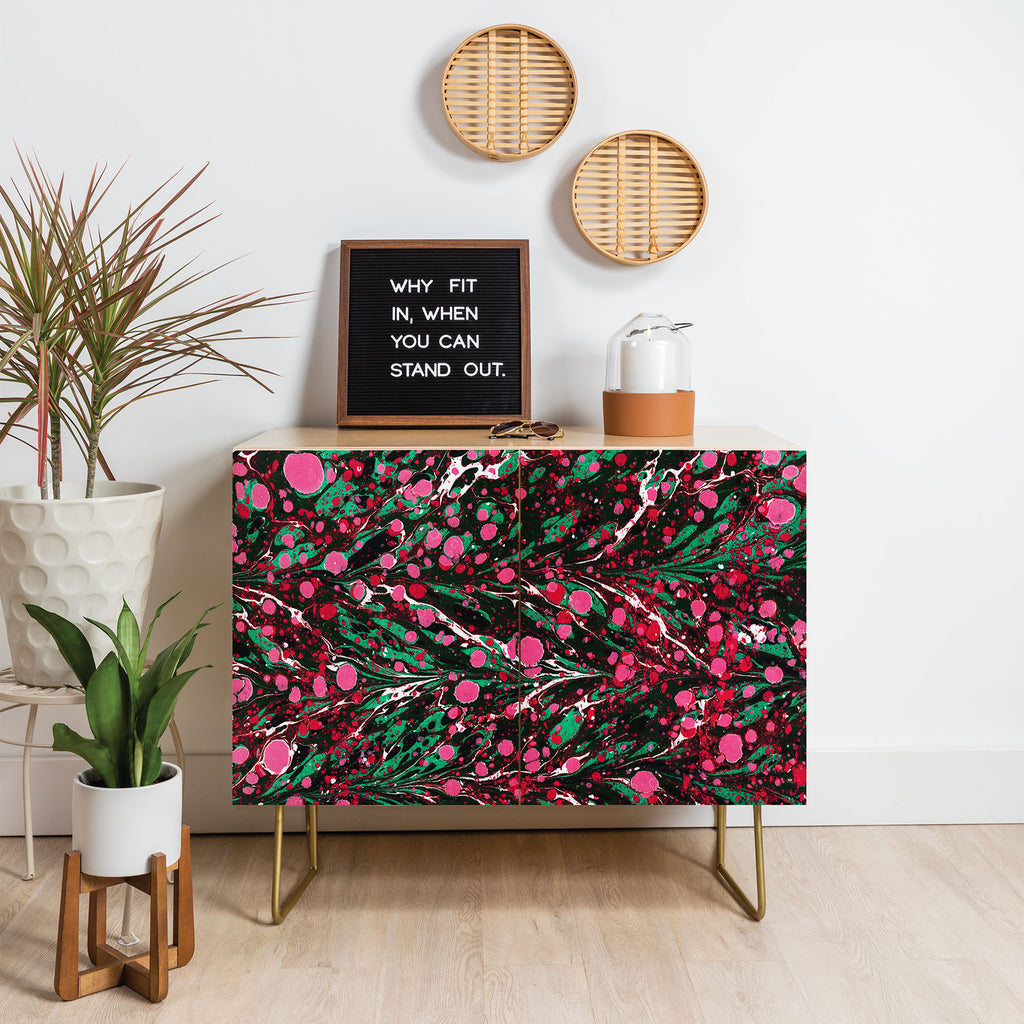 Marbled Illusion Pink Credenza Amy Sia