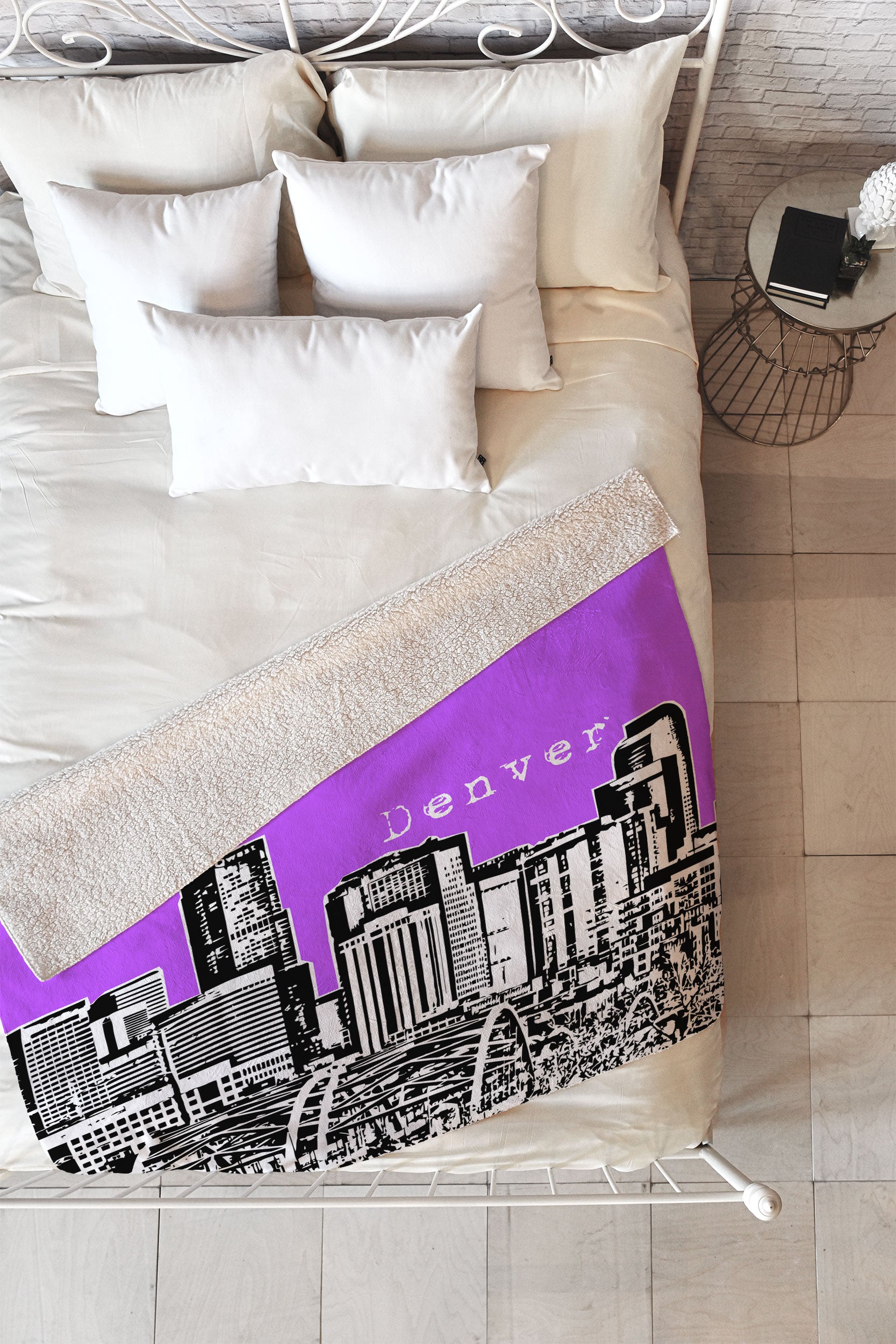 Denver Purple Fleece Throw Blanket Bird Ave