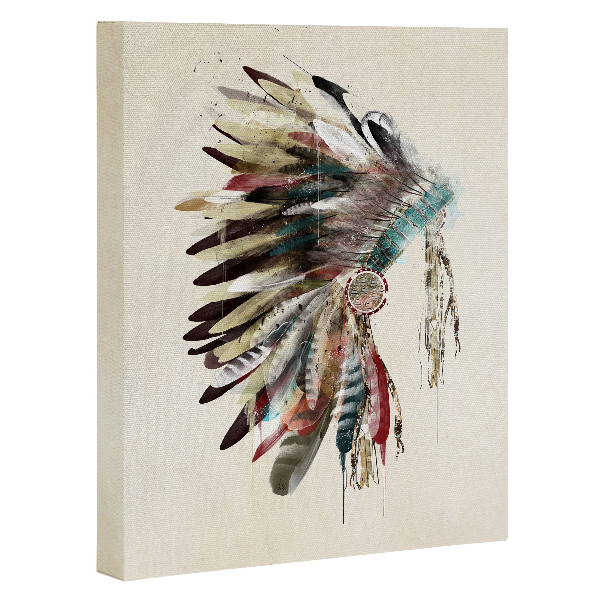 indian feather headdress painting