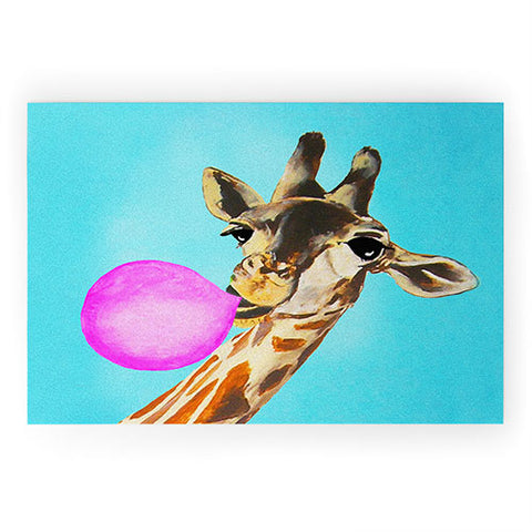 At:giraffe blowing bubblegum Art Products | Deny Designs